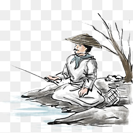 古风水墨垂钓