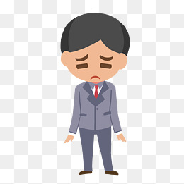 愁眉苦脸商务小人