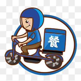 卡通外卖外送员