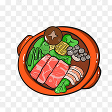 冬季热气腾腾的简笔画小清新美食