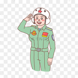 军人女空军敬礼