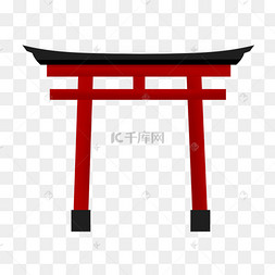 日本建筑鸟居矢量插画装饰