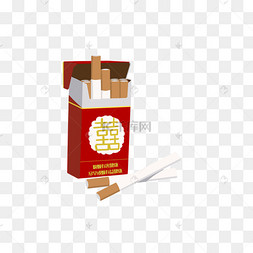 父亲节扁平风香烟图案