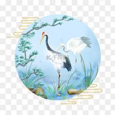中国风古风仙鹤