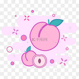 矢量卡通免扣桃子