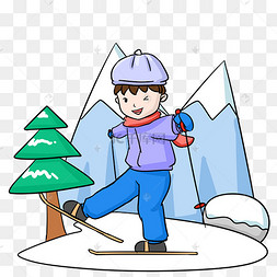 滑雪手绘图图片-滑雪手绘图图片素材免费下载-千库网