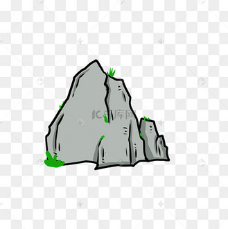 灰色的卡通石头插画