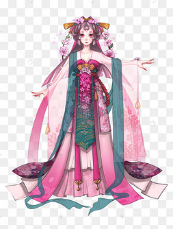 手绘游戏原画人物设定可爱花妖