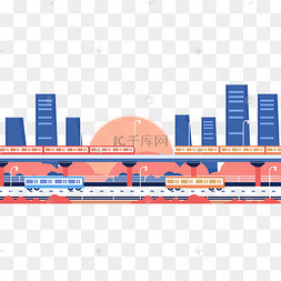 城市街道交通景馆公共交通地铁轻