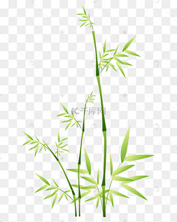 矢量古风意境水墨竹子水彩手绘