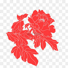 春节牡丹花灯笼剪纸