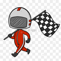 手绘赛车f1赛车手冠军插图