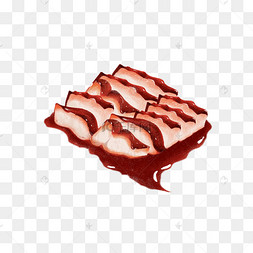 美味的叉烧肉插画