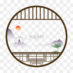 古风装饰窗画
