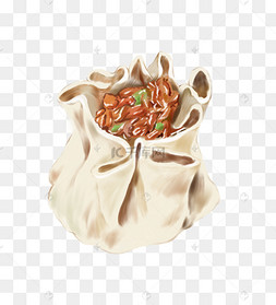 冬季食物烧麦手绘