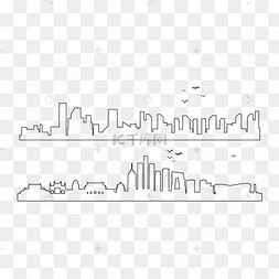 城市线条剪影