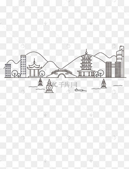 杭州城市线条