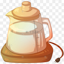 烧水玻璃水壶插画