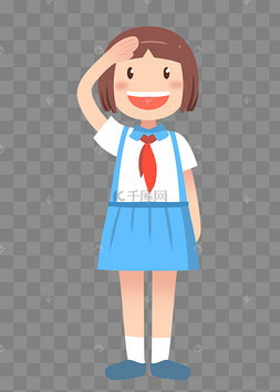 少女少先队员敬礼