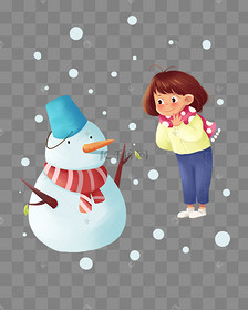 下雪堆雪人