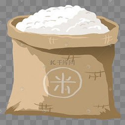 一袋大米食材插画