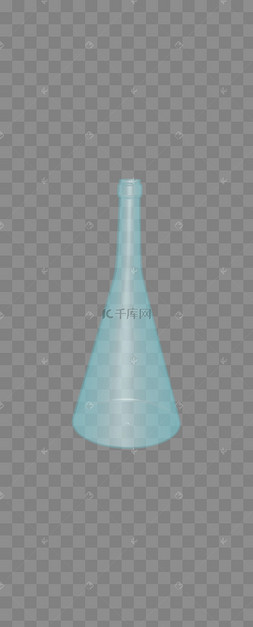 蓝色透明玻璃瓶矢量图