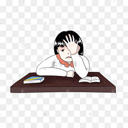 学习看书写作业小学生扁平风可爱