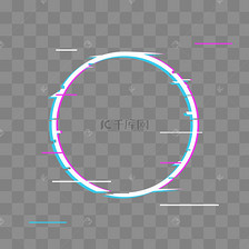 抖音故障风发光霓虹边框素材图片免费下载-千库网