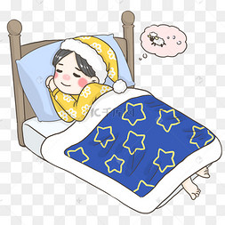 被子枕头png免抠素材夜晚女孩睡觉卡通图惊吓害怕表情包手绘可爱咖啡