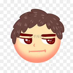 小男孩斜眼看表情
