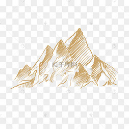 手绘山脉矢量插画