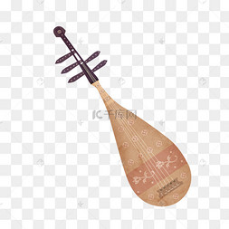 手绘古代乐器五弦琵琶中国风手绘q版古代书生招聘手绘卡通人物古代
