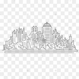 城市线条城市建筑剪影