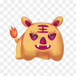 年货年兽布偶插画