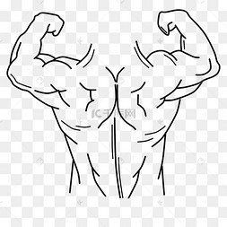 线描肌肉男