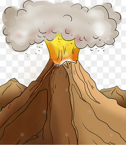 卡通火山爆发