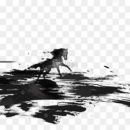 水墨马水墨画一匹马