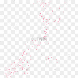 手绘卡通樱花瓣漂浮免扣元素