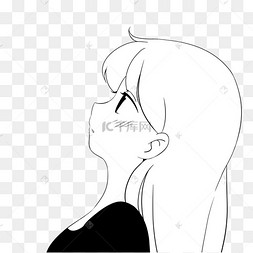 黑白女孩头像