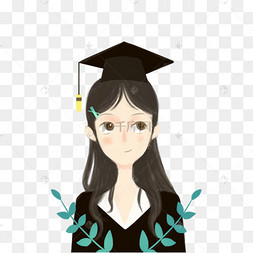 正版戴博士帽的小男孩边框正版铅笔戴着博士帽正版卡通戴眼镜的毕业