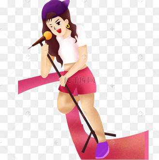 一个在唱歌的漂亮美女