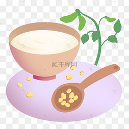 粮食黄豆豆浆插画