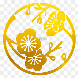 中国风烫金梅花装饰纹样