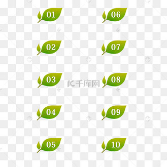 绿色树叶数字分隔符