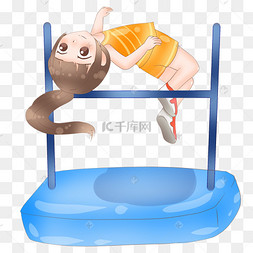 跳高健身的小女孩