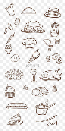 简笔画美食素材图片免费下载-千库网
