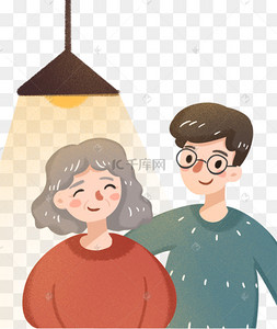 父母陪伴卡通图片-父母陪伴卡通图片素材免费下载-千
