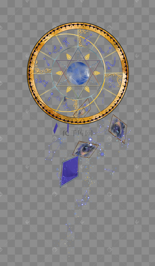 手绘星盘星象塔罗牌图片