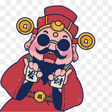 牛年新年潮流财神爷