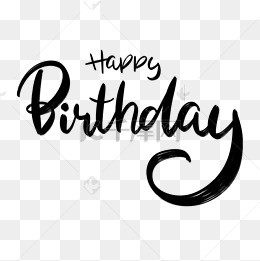 happy birthday 手写花体字体